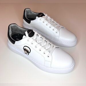 KARL LAGERFELD PARIS Men’s White Graphic Low Top Sneakers Size- 9:5 (New )